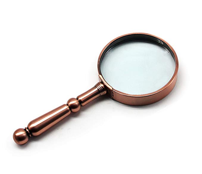 Handheld Magnifier, Classic Design 75mm 6X Magnifying Glass Loupe for Reading, Low Vision, Inspection, Craft, Jewelry