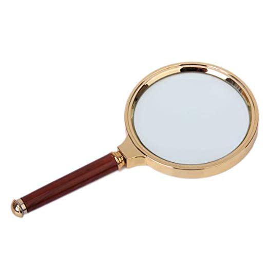 Home Mart Gold Magnifying Glass Gold Frame Handheld Magnifier For Reading Exploring,Inspection Maps Hobbies and Crafts