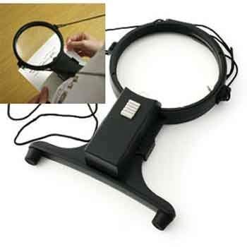 Lighted Magnifier Hands-Free Comfortable & Lightweight to Wear 2-1/2X Mag