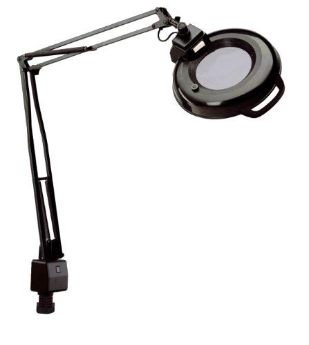 Electrix 7121 BLACK Magnifier Lamp, Fluorescent, Clamp-on Mounting, 3-Diopter, 45