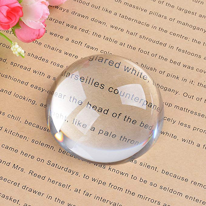 LONGWIN Crystal Dome Paperweight Reading Magnifying Glass-2.4 Inch