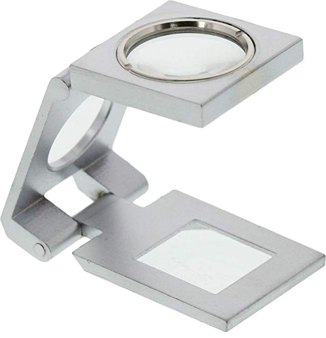 SE MI113 Folding Pocket Magnifier with Glass Lens, 10 mm x 15 mm