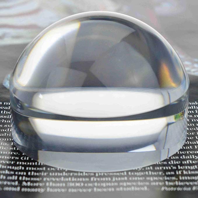 Oande 3.1 Inch Paperweight Magnifier Mirror Crystal Clear Dome Magnifying Glass for Map Magnifying and Reading Aid