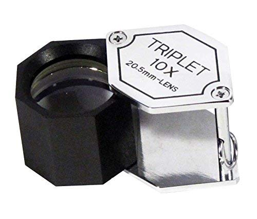 SE MJ31021CH 10 x 20.5mm Professional Hexagonal Triplet Jeweler's Loupe