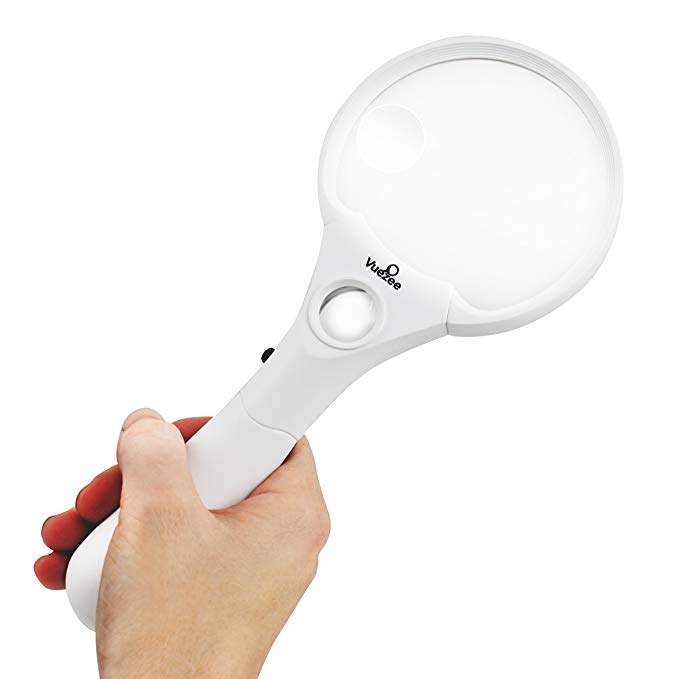 Vuezee Lighted Magnifying Glass 3X Large Handheld LED Reading Magnifier